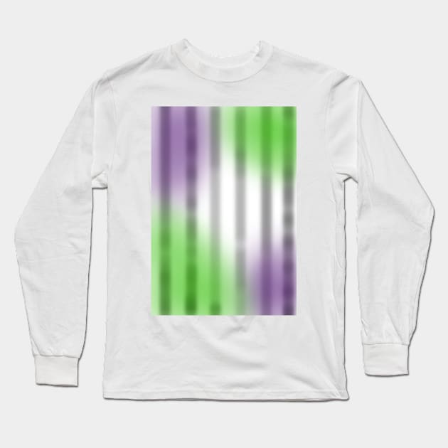 Beetle purple green black and white juice stripes diagonal illusion Long Sleeve T-Shirt by system51